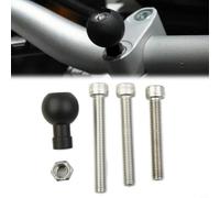 CNANRNANC Base de serrage en alliage d'aluminium pour guidon de moto 2,5 cm Ball M8 Kit de vis pour Ram-B-367U Compatible avec Ram Mounts GPS appareils Noir et argent