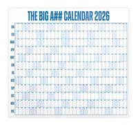 CNANRNANC Big A## Calendrier mural effaçable à sec 2026 avec aperçu annuel et système de code couleur pour une planification et des objectifs efficaces (bleu)