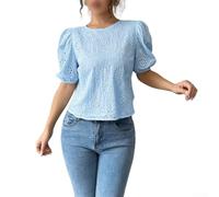 CNANRNANC Chemisier pour Femme Ouvert avec Nœuds - Haut Décontracté Manches Courtes Col V pour Été Plage Vacance - Top Fluide Grande Taille S à XXL Couleur Unie