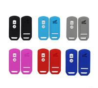 CNANRNANC Coque de clé télécommande en silicone à 2 boutons pour Honda Pcx 150, X-Adv, SH125, Scoopy, Sh300, Forza 125, Forza 300 et Forza 250, noir, gris, rouge ou bleu (noir)