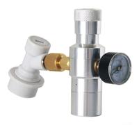 CNANRNANC Distributeur de fût de bière avec régulateur de fût 0 à 30 psi, adaptateur de recharge en métal avec filetage de 0,9 cm pour brassage à la maison, distributeur de boissons