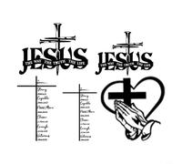 CNANRNANC Élégante décoration murale chrétienne en forme de cœur et de croix en métal, avec mains priantes et message écrit gravé adapté à différents styles et paramètres (D)