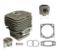 CNANRNANC Ensemble de cylindres de tronçonneuse 56 mm pour modèles H395 H395Xp avec joints de piston, coussinets d'échappement, pièce de réparation de moteur en alliage d'aluminium (A)