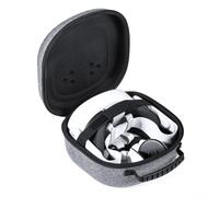 CNANRNANC Étui de rangement pour Meta 3 2 3S, étui de protection rigide avec poignée pour casque VR et accessoires, organiseur en nylon léger pour les voyages, les jeux, noir et gris (gris)