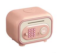 CNANRNANC Grande tirelire avec mot de passe automatique et empreintes digitales pour déverrouiller, boîte de rangement en plastique ABS pour l'épargne des enfants à la maison (rose-A)