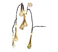 CNANRNANC Guirlande lumineuse solaire à 60 LED en forme de goutte d'eau 8 m marche/arrêt automatique pour jardin, terrasse, extérieur (couleur chaude)