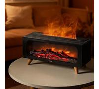 CNANRNANC Humidificateur d'air à flamme de cheminée avec LED 7 couleurs et télécommande, diffuseur d'arômes de brume froide pour espace de yoga, effet de flamme 3D, paramètres de minuterie (câble USB