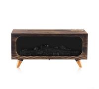 CNANRNANC Humidificateur d'air à flamme de cheminée avec LED 7 couleurs et télécommande, diffuseur d'arômes de brume froide pour espace de yoga, effet de flamme 3D, paramètres de minuterie (câble USB