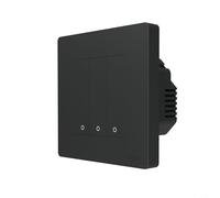 CNANRNANC Interrupteur mural intelligent pour Moes For Tuya pour ZigBee avec série Star Ring, bouton tactile avec effet rétroéclairé étoilé, fabriqué à partir de matériau PC sûr (3 interrupteurs noirs