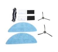 CNANRNANC Kit d'accessoires de rechange pour aspirateur Cecotec pour robot Conga Y70 avec brosse latérale principale, filtre et chiffon de nettoyage en plastique blanc et noir
