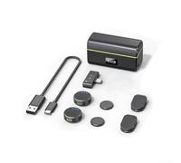 CNANRNANC Kit de microphone sans fil pour DJI Action 5 Pro 4 3 2 Pocket 3 pour Osmo 360 Petit ABS Design Audio de haute qualité avec étui de chargement, câble clips aimants