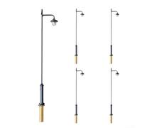 CNANRNANC Lampadaire à DEL antique, modèle à l'échelle 5 HO, lampe de chemin de fer, 9 cm, pour tracé de train, paysage, trains