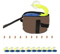 CNANRNANC Lot de 10 drapeaux de pêche sur glace avec système de freinage basculant et sac de canne à pêche pour pêche mains libres et marquage clair des trous de pêche sur glace