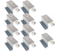 CNANRNANC Lot de 10 pinces solaires centrales de 3,5 mm pour une hauteur de cadre de 25 à 50 mm, matériel de montage en alliage d'aluminium pour fixation sécurisée du panneau sur rail (50 mm)