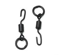 CNANRNANC Lot de 100 émerillons rotatifs à changement rapide pour pêche à la carpe, Ronnie Rigs, 10/20/50/100 pièces, finition noire mate pour mélanger avec le lit de lac