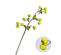 CNANRNANC Lot de 3 branches d'oranger artificielles avec 12 fruits réalistes en soie - Tige flexible pour la maison, le bureau, la décoration de mariage - 65 cm (vert)