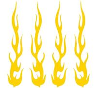 CNANRNANC Lot de 4 autocollants réfléchissants en vinyle pour voiture, protection contre les rayures, matériau imperméable pour capot, coffre, portes, moto, sécurité nocturne (jaune)