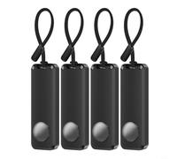 CNANRNANC Lot de 4 boîtiers étanches IPX7 pour AirTag avec double batterie AA - Coque en ABS - Noir - Alimentation étendue - Utilisation en extérieur