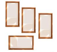 CNANRNANC Lot de 4 cadres photo rectangulaires en bois naturel pour 13 photos avec finition mate et panneau arrière facile d'accès pour des mises à jour rapides des photos