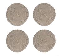 CNANRNANC Lot de 4 dessous de verre résistants à la chaleur en polyester, conçus pour protéger votre table de salle à manger contre les dommages causés par la chaleur avec un design texturé élégant et