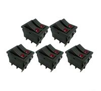 CNANRNANC Lot de 5 interrupteurs à bascule à bouton-poussoir 250 V 16 A pour radiateur à huile et radiateurs, double commande en gris/noir pour chauffage de maison ou de bureau (noir)