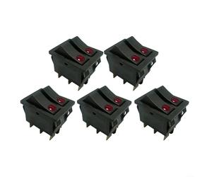 CNANRNANC Lot de 5 interrupteurs à bascule à bouton-poussoir 250 V 16 A pour radiateur à huile et radiateurs, double commande en gris/noir pour chauffage de maison ou de bureau (noir)