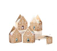 CNANRNANC Petites boîtes à friandises de Noël en papier pour fête de vacances, événement scolaire et réunions de famille, 13 x 9 x 5 cm, marron (A à simple)