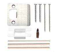 CNANRNANC Plaque de gâche de porte en acier inoxydable robuste, fabriquée à partir d'acier trempé de 2 mm, avec vis et embouts renforcés pour loquets de porte en bois et métal (couleur acier)