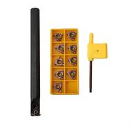 CNANRNANC Porte-outils de tour avec 10 inserts SNR0013M16 Barre d'alésage à filetage interne, porte-outil de tournage avec inserts en carbure AG60 16IR pour usinage CNC