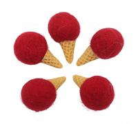 CNANRNANC pour décor Noël Feutre Crème Glacée 3,5cm DIY pour déco pour(Red)