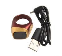CNANRNANC Pour IQibla Smart Zikr Ring étanche, compteur numérique de temps de prière pour écran OLED longue durée vibration de batterie pour musulmans (couleur curry 20 mm)