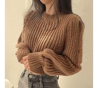 CNANRNANC Pull Loisir pour femme Polyester Souple Taille Unique Pull Loisir(Coffee One Size)