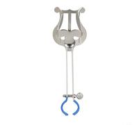 CNANRNANC Pupitre pour trompette en métal doré et argenté pour tenir des partitions lors d'un défilé ou d'un concert, taille compacte pour musiciens (argent)