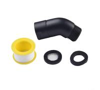 CNANRNANC Raccord coudé G1/2 pour pommeau de douche - Noir - Raccord coudé - Filetage intérieur et extérieur - 135°