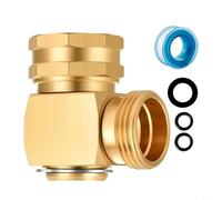 CNANRNANC Raccord coudé rotatif à 90° pour tuyau d'arrosage - Raccord de tuyau en laiton massif - Filetage intérieur 3/4" GHT et filetage extérieur 3/4" GHT (1 pièce)