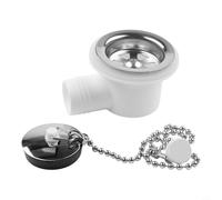 CNANRNANC Raccord de vidange d'évier en acier inoxydable avec couvercle d'étanchéité pour camping-car, caravanes et bateaux, installation facile, taille de 7,6 cm, blanc