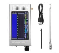 CNANRNANC Récepteur radio portable SDR-V6 à ondes courtes, écran IPS 800 x 480, interface d'antenne BNC, chargement de type C, pour radio amateur, bande d'aviation et exploration en plein air (argent)