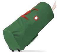 CNANRNANC Sac de rangement pour sapin de Noël artificiel de 2,5 m avec roulettes et fermeture éclair pour un transport et une protection faciles (vert)