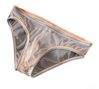 CNANRNANC Slip Homme en Maille Perspective Taille Basse(Beige L)