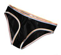 CNANRNANC Slip Homme en Maille Perspective Taille Basse(Black 3XL)