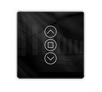 CNANRNANC Smart Curtain Switch Compatible avec Tuya Smart Wireless WiFi RF Smart Curtain Touch Switch Interrupteur de volet roulant 2,5 A (Noir)