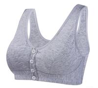 CNANRNANC Soutien-gorge en Coton Armatures à Fermeture Devant Soutien-gorge(Gray 46)