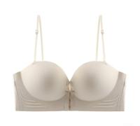 CNANRNANC Soutien-gorge Push-Up à Boutons Devant pour Petits Seins Soutien-gorge(Champagne 38/85AB)