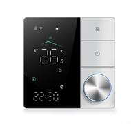 CNANRNANC Thermostat intelligent avec bouton, compatible Wi-Fi pour contrôle par application Smart-Life, contrôle de température à distance vocale, 5 + 2 programmes programmables, écran LCD (blanc +