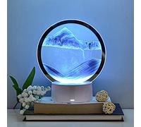 CNANRNANC Veilleuse 3D Sable Fluide Sablier Lampe Image de Sable Mobile Décor Dynamique 3D Sablier 3D Mer Profonde Paysage Sable Photos de Sable 3D à Tourner, Paysage Naturel Décoration Sablier