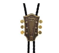 Cnaydingcj Cravate Western Cowboy Bolo Vintage Pour Homme - Corde En Cuir Faite À La Main Guitare De Musique D'Émail Mode Bola Décontractée, Cadeau D'Accessoires Tendance Pe