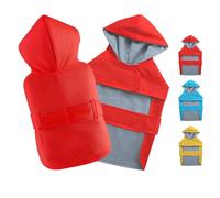 CNBEAU Manteau de pluie pour chien - Poncho avec doublure à capuche et harnais respirant - Imperméable - Rouge - Taille L