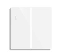 CNBINGO Grand interrupteur à bascule avec points de phosphore, plaque murale moderne blanc brillant, double interrupteur électrique, 2 interrupteurs 1 voie, 16 A 250 V