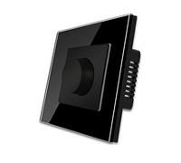 CNBINGO Interrupteur dimmal Rotering, Triac Light Dimmer Interrupteur pour LED/lampes à incandescence/lampes halogènes, Noir vitrage durci, sans conducteur neutre, 1 compartiment 1 pôle, 500W