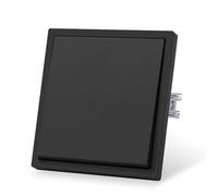 CNBINGO Interrupteur va-et-vient mat avec griffes de tension - Interrupteur mural 1 voie - Interrupteur à bascule noir encastré - Plaques en plastique avec sensibilité cutanée - 80 mm x 80 mm